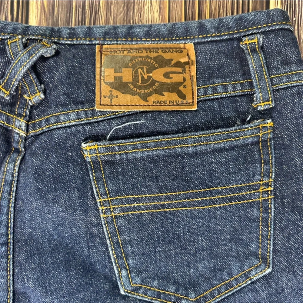 Women’s Vintage Deadstock Elephant Flare Extra Wide Bell Bottoms Dark Denim